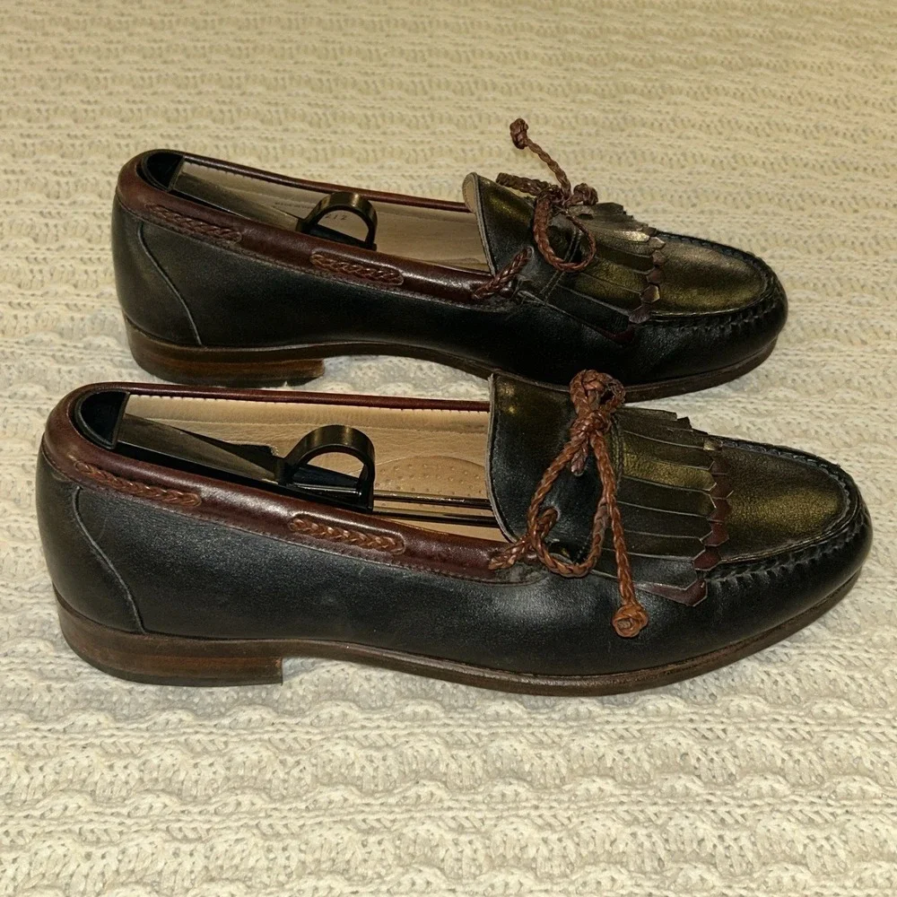 Allen Edmonds Woodstock Men's Kiltie Black And Brown Slip On Men's 10.5 E Tassle